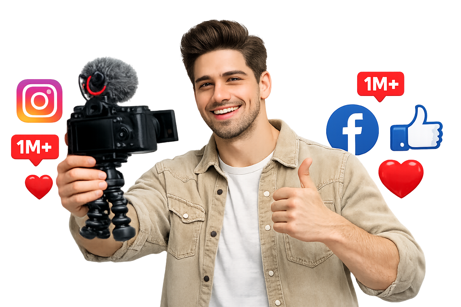 Influencer with camera